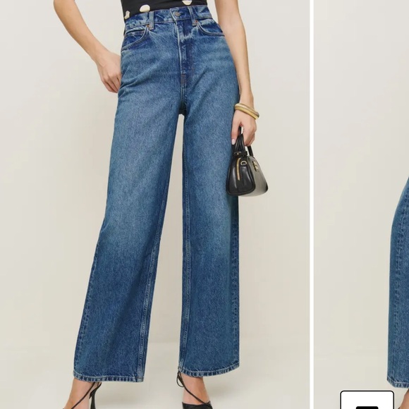 Reformation Denim - Reformation Wes High Waist Wide Leg Jeans Sz 24